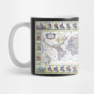 World map wall art 1652 dorm decor mappemonde Art Print Mug